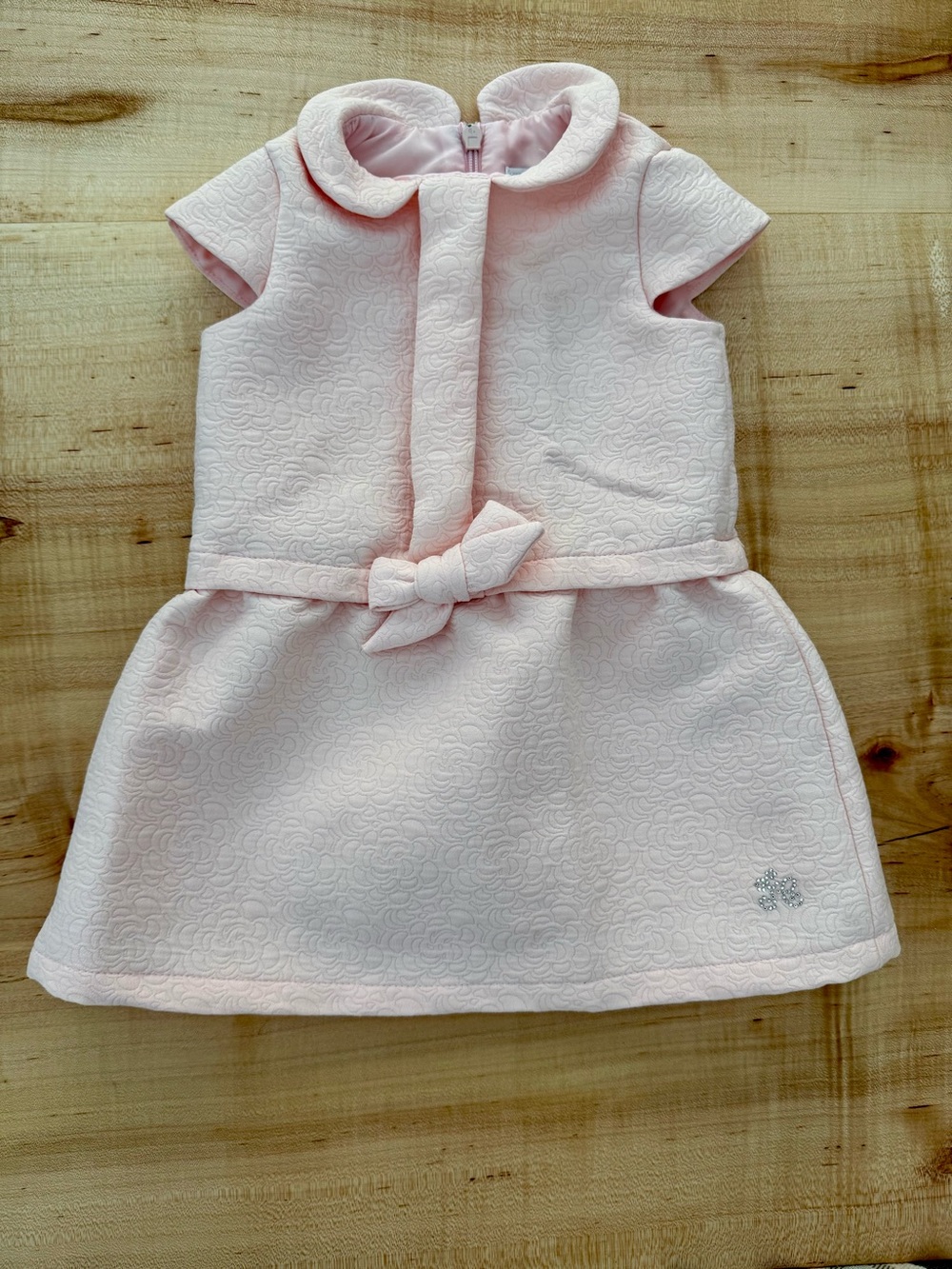 Tartine et Chocolat Pastel Pink Quilted Infant Dress Girls 9M